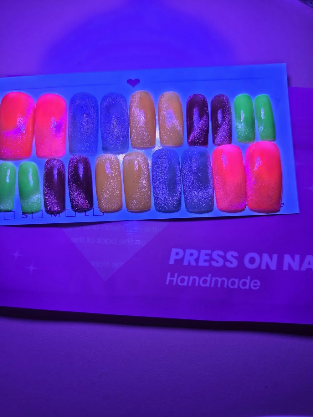 Neon Square Press-On Nails